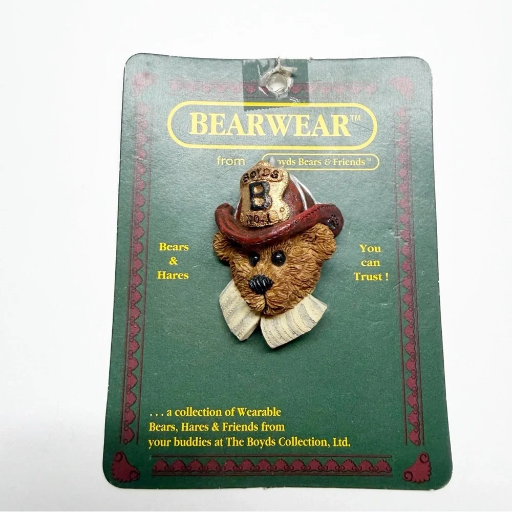 NEW Vintage 90’s 1994 Boyd’s Bears Bearwear Fireman Bear Brooch